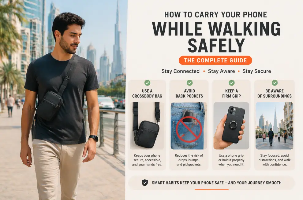 How to Carry Your Phone While Walking Safely